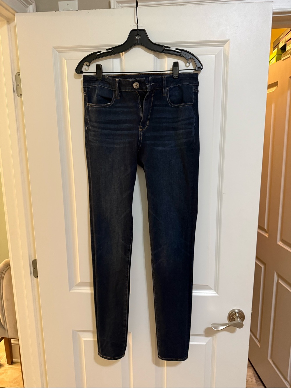 American eagle high rise jegging dream jean 8 xlong blue